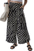 Summer Safari Zebra Stripe Print Flowy Wide Leg Pants